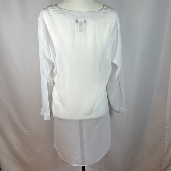 Tommy Bahama White Sheer Beach/Swim Cover-Up - Picture 4 of 12
